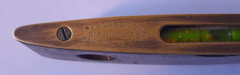 Vintage  J. Rabone & Sons No.1625 Brass & Walnut Torpedo Spirit Level. Rare Size.