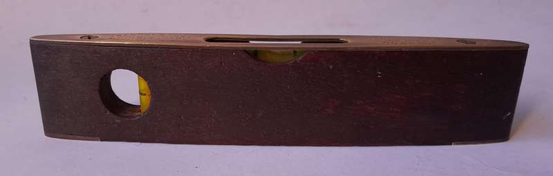Vintage  J. Rabone & Sons No.1625 Brass & Walnut Torpedo Spirit Level. Rare Size.