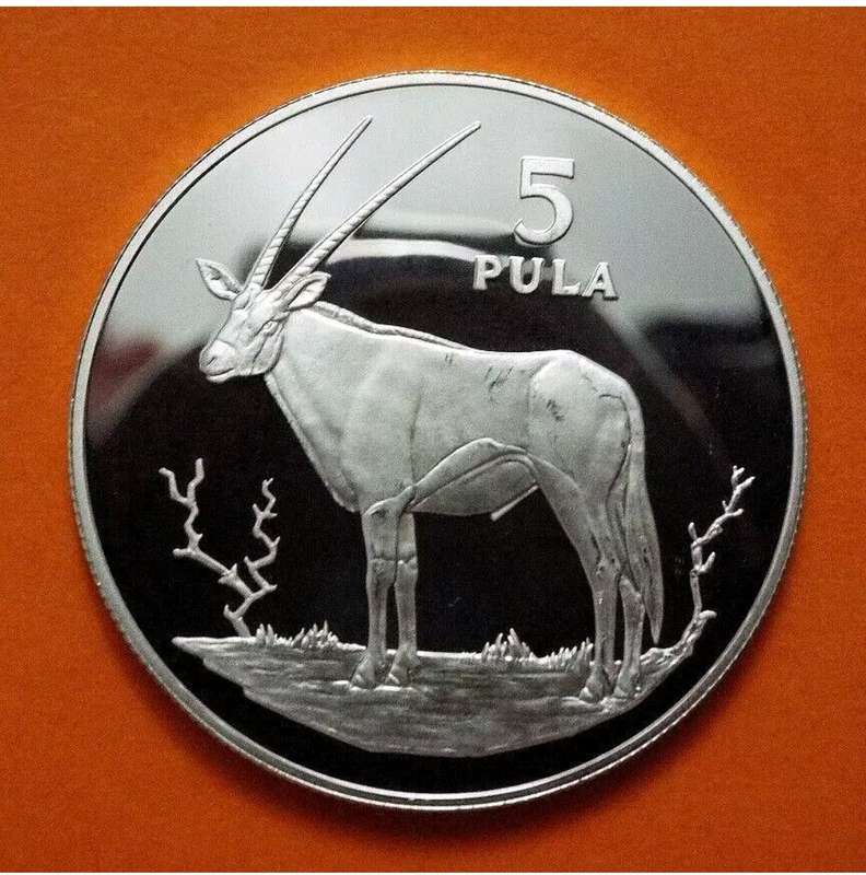 Botswana 5 Pula Silver Coin