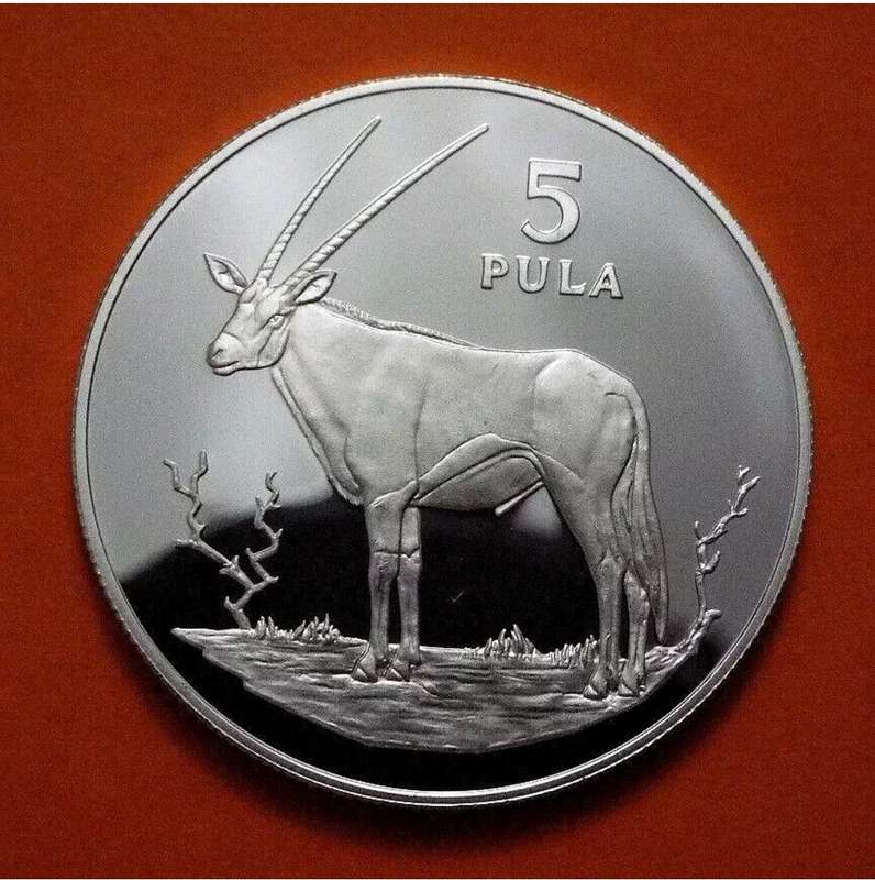 Botswana 5 Pula Silver Coin