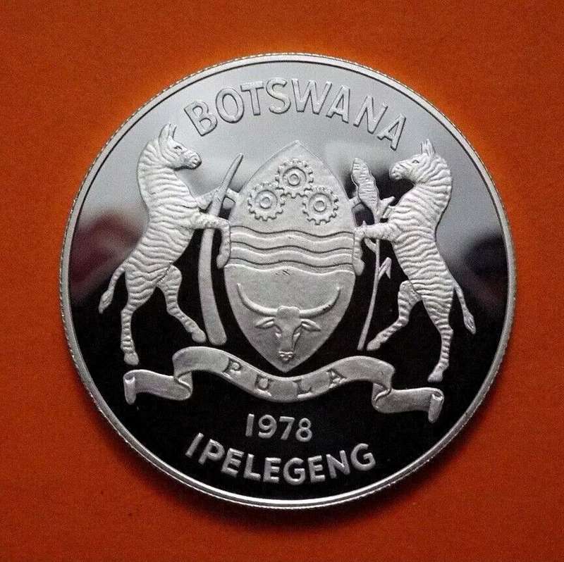 Botswana 5 Pula Silver Coin