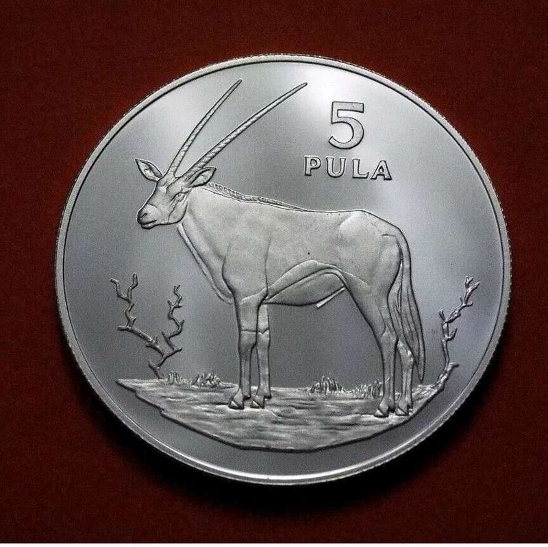 Botswana 5 Pula Silver Coin