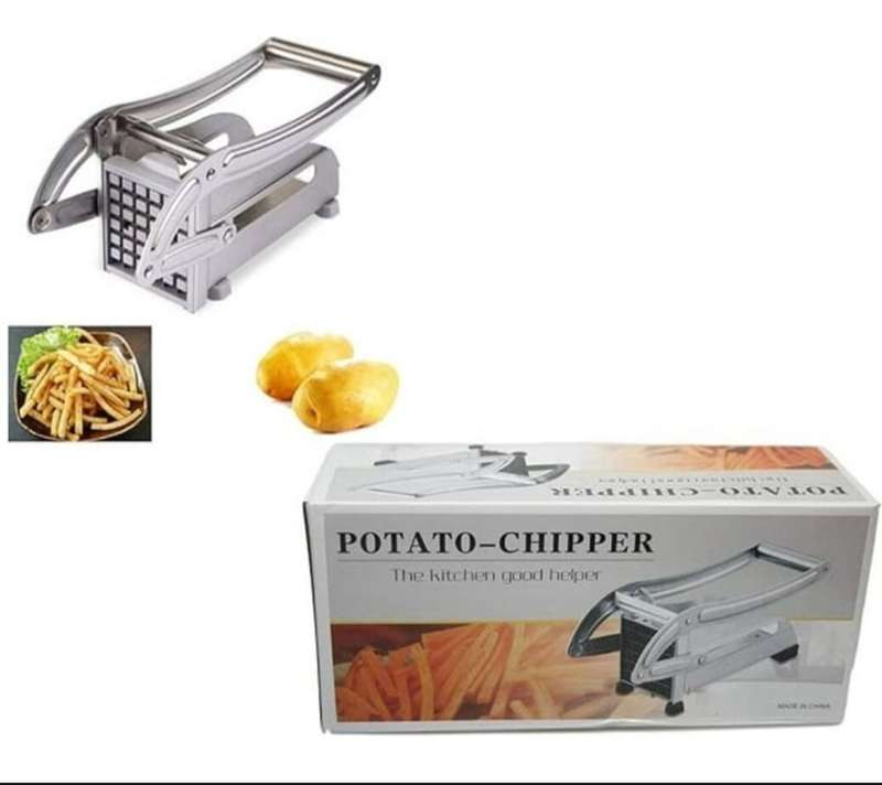 Stainless Steel Potato Chipper and Slicer Cutter Kitchen Tool Set - Pack of 1