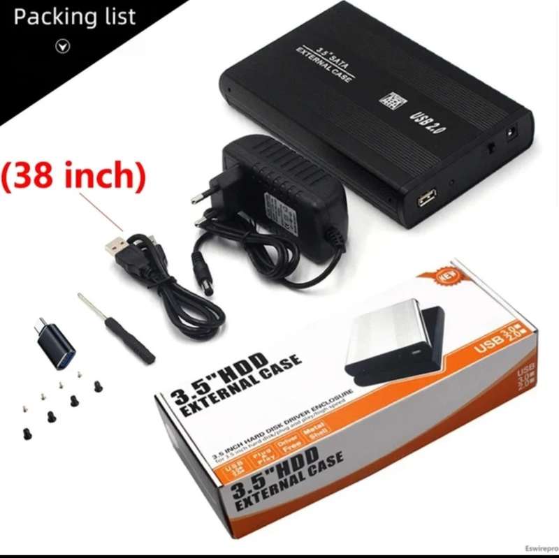 3.5" USB 2.0 SATA Hard Disk Drive External Enclosure Case