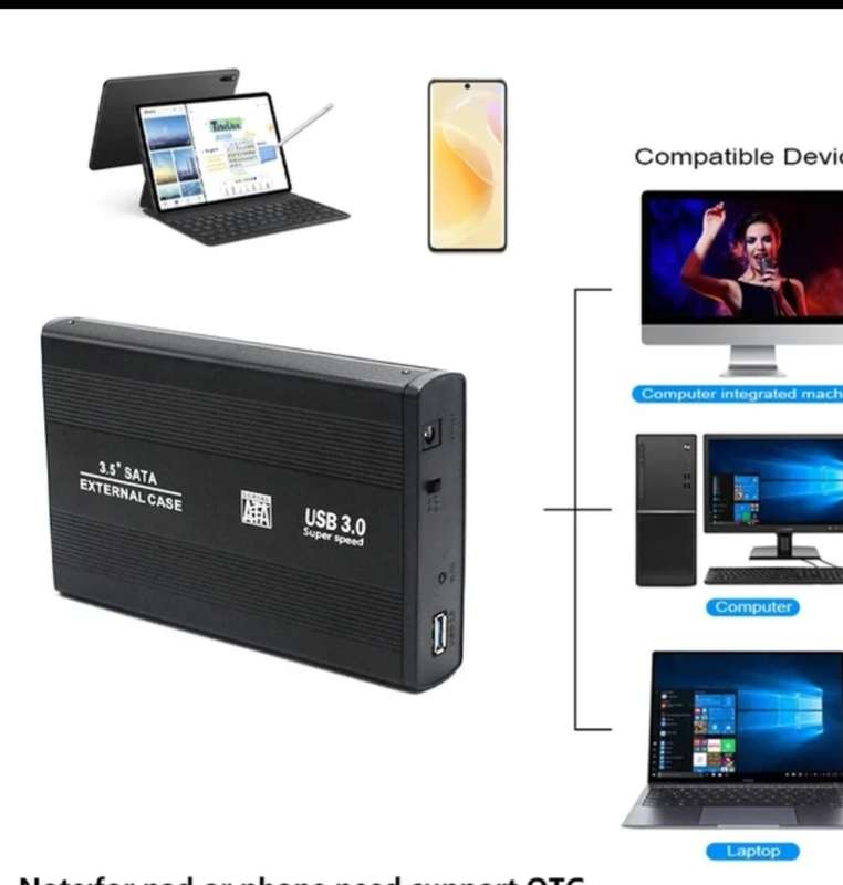 3.5" USB 2.0 SATA Hard Disk Drive External Enclosure Case