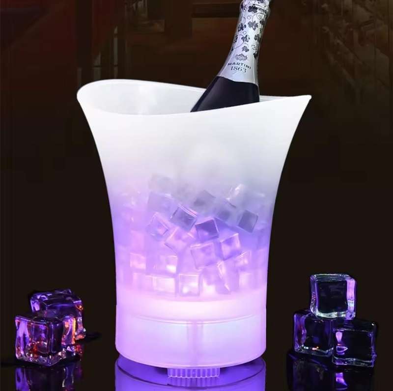 LED Ice Bucket with Bluetooth Speaker 5L Large Capacity Wine Beer Ice Bucket Drink Container Multi C