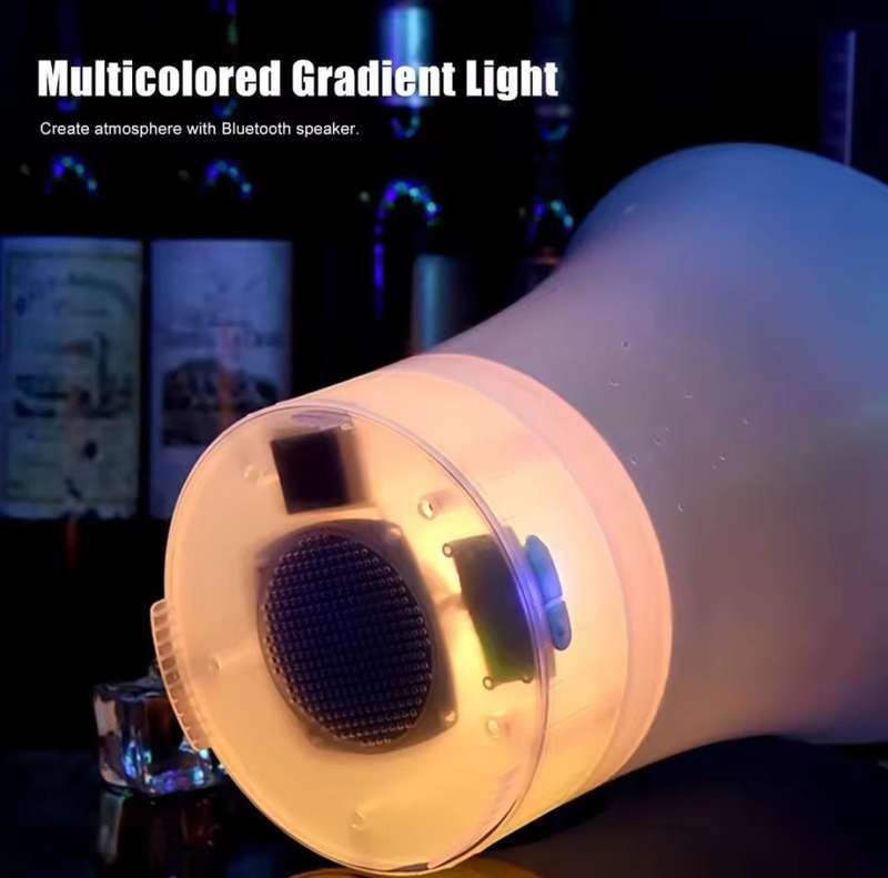 LED Ice Bucket with Bluetooth Speaker 5L Large Capacity Wine Beer Ice Bucket Drink Container Multi C