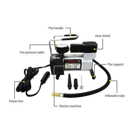 Heavy Duty DC 12V Fast Inflation Compressor for All Cars - 965K