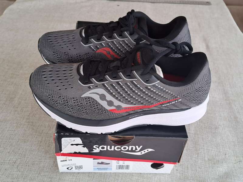 Saucony Ride 13 mens running shoe charcoal-black - size UK 7 / US 8 / EUR 41 / CM 26