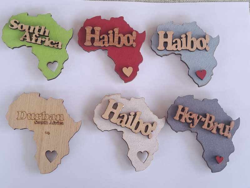 Fridge Magnets Africa- Shaped x 6
