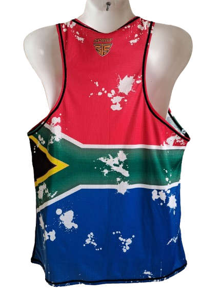 SA Flag mens running vest - Size 36