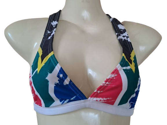 SA Flag Bikini Halter Top - size 32