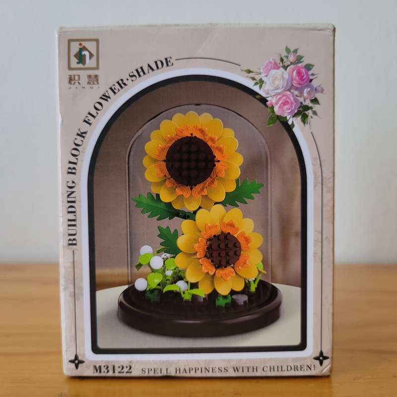 Eternal Sunflower Building Blocks | With Dome Cover