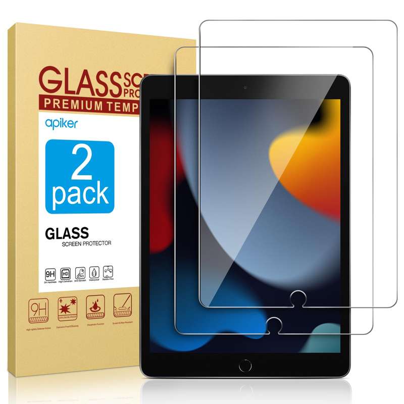 iPad 9th Gen Accessory Bundle | 2x Tempered Glass | Grey Magnetic Flap Cover