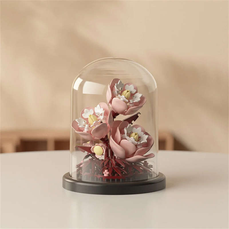 Eternal Peony Building Blocks | With Dome Cover