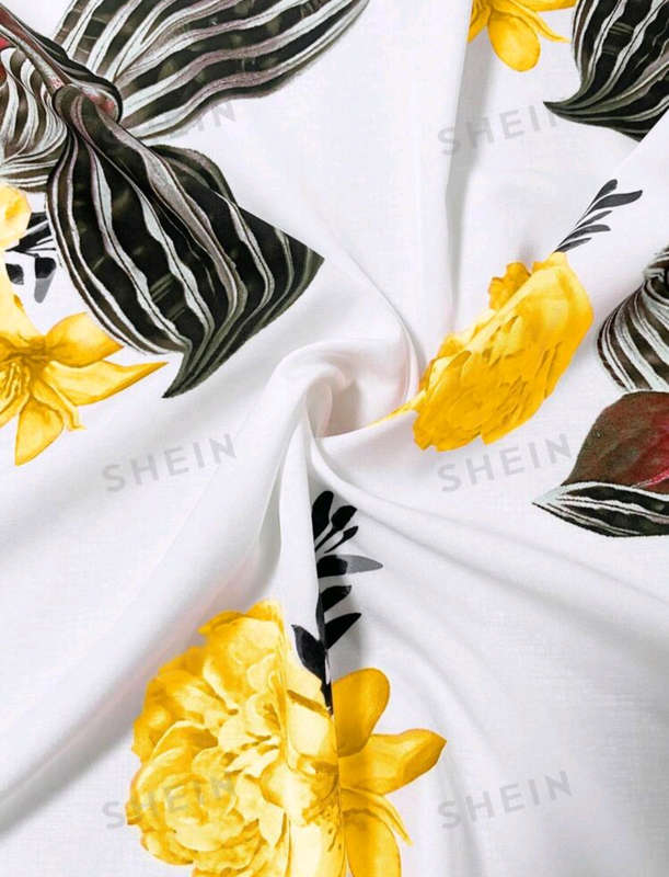 Floral Print Cap Sleeve Blouse | Shein