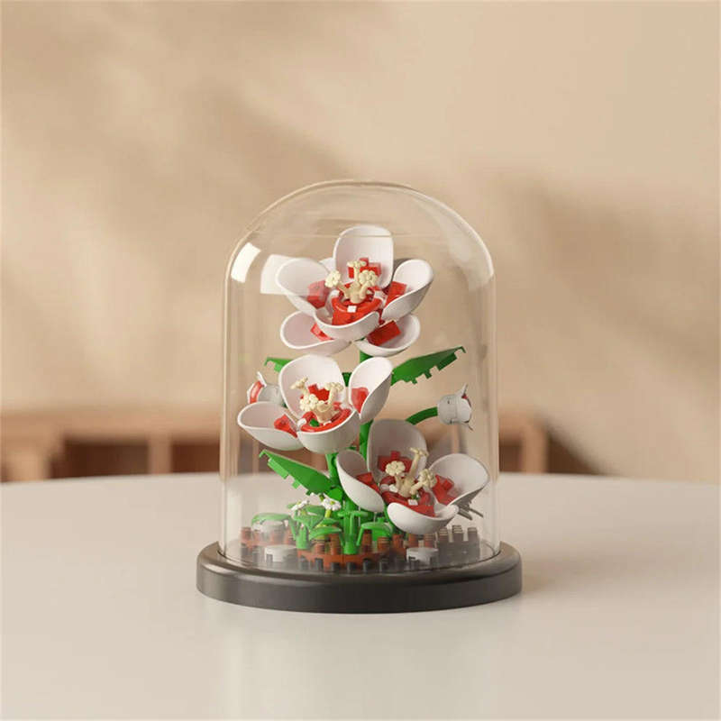 Eternal Hibiscus Building Blocks | With Dome Cover