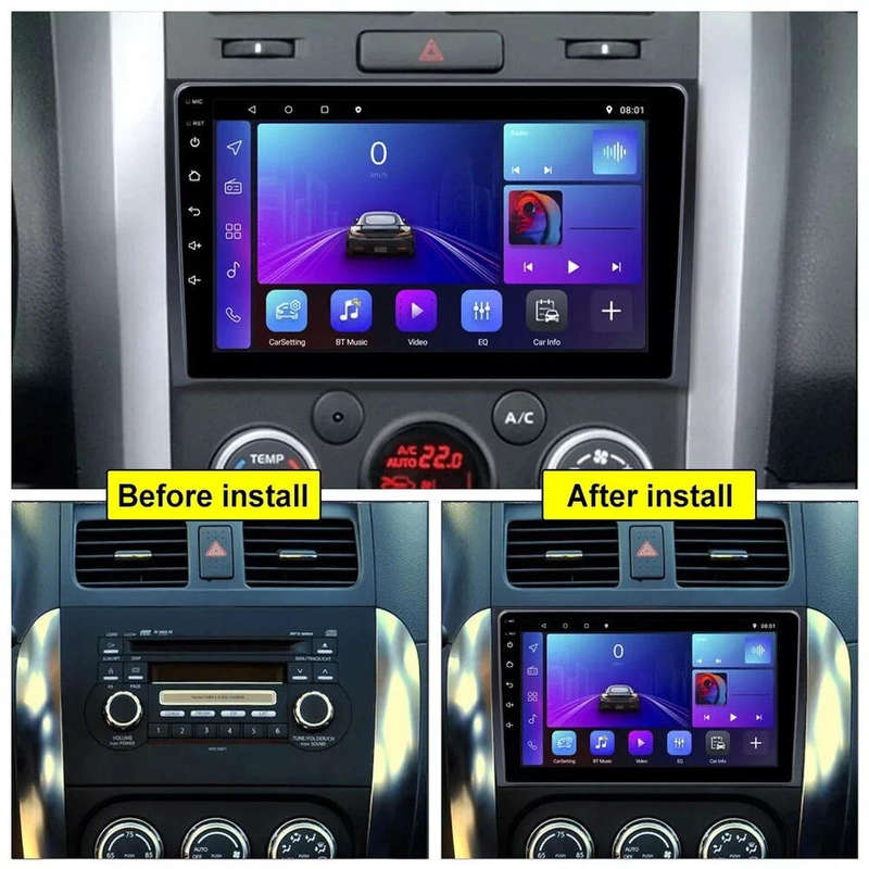 For SUZUKI SX4 2006-2013 Android 14 Car Stereo GPS Navi Carplay Touch Radio WIFI