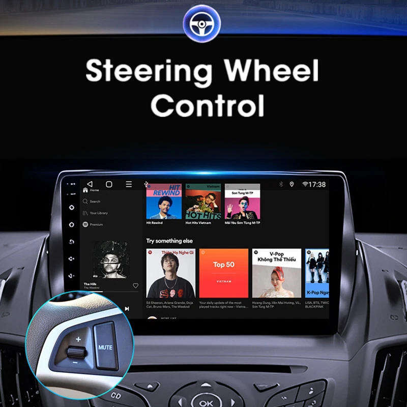2 Din Android Car Radio For Ford Kuga Escape 13-17 Multimedia Player Navigation