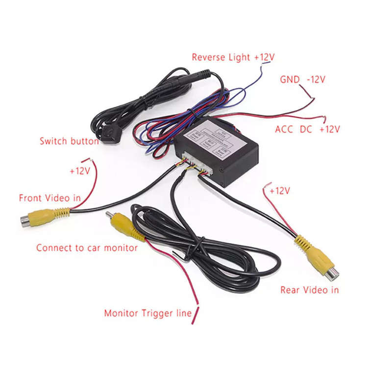 Universal Car Front and Rear View Camera Switch Video 2 Channel Control Box