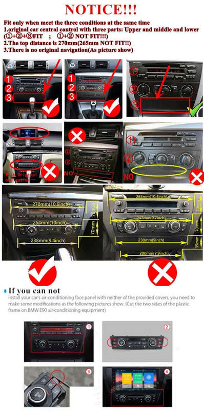9" Android 10.1 Stereo Radio GPS Player 2+32G For BMW 1-Series Auto AC 2004-2011