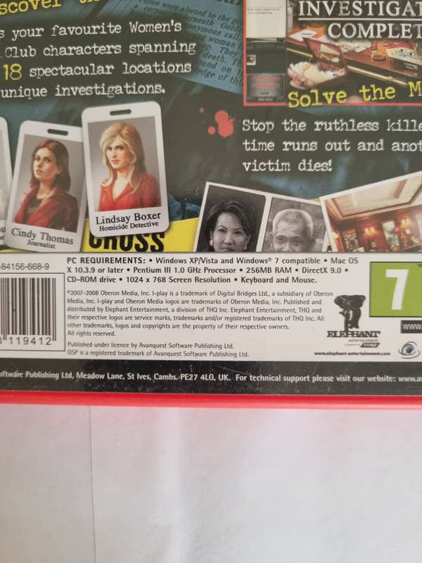 James Patterson Women's Murder Club Death in Scarlet PC Game