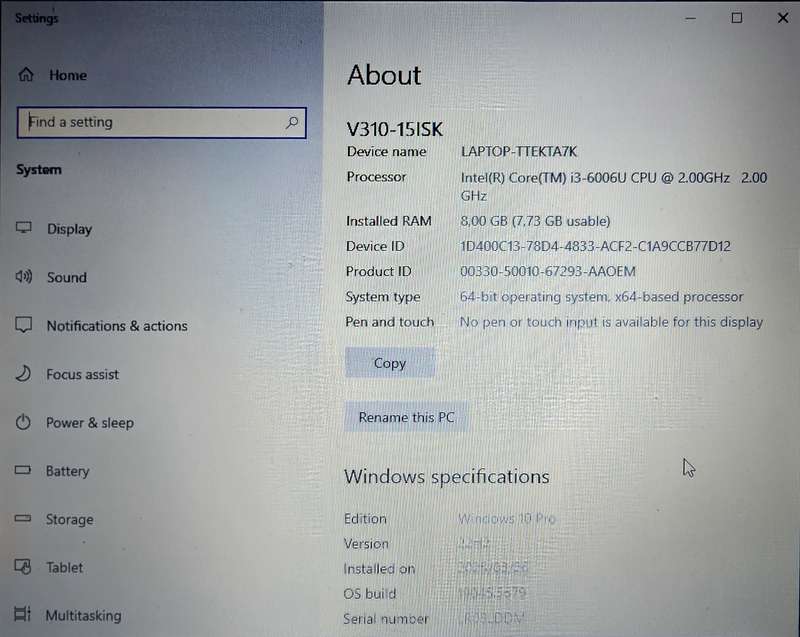 Lenovo V310 i3 6th gen 8gb RAM 500gb HDD - please read
