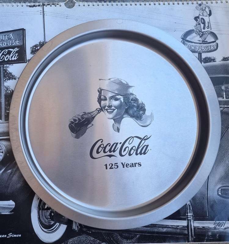 125 Years Coca Cola Stainless Steel Serving Trey Tribute