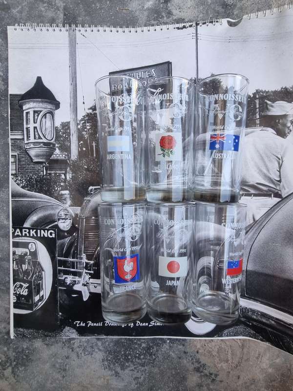 World Cup 1991 Branded Drinking Glasses