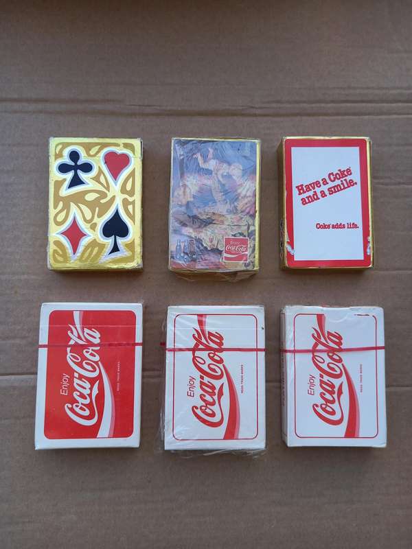 Vintage Coca-Cola Playing Card Decks All 6 Boxes