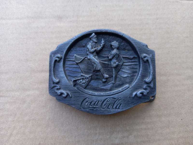 VINTAGE 1990 **COCA-COLA** SODA FOUNTAIN COMMEMORATIVE BELT BUCKLE