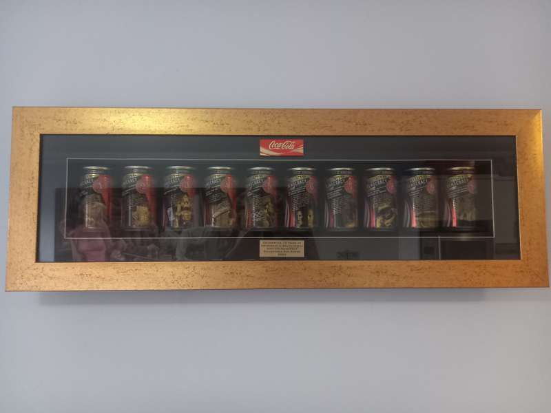 Framed Limited Edition 'Milestones of Democracy' Commemorative Coca Cola Can Collection