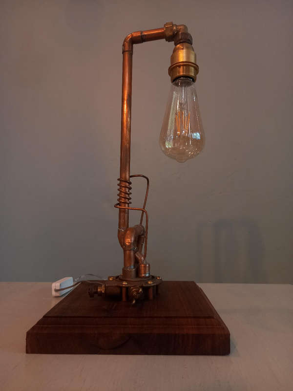 Steampunk Copper and Brass Lamp