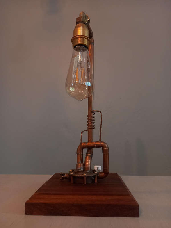 Steampunk Copper and Brass Lamp