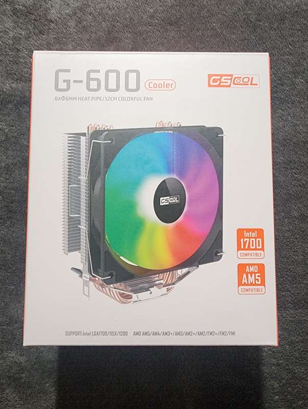 RGB GSCool G-600 6pipe CPU aircooler [supports Intel and AMD]