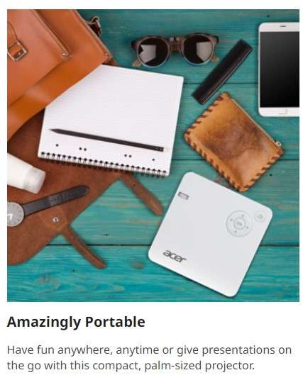 Acer C202i LED Portable Projector - Palm Sized