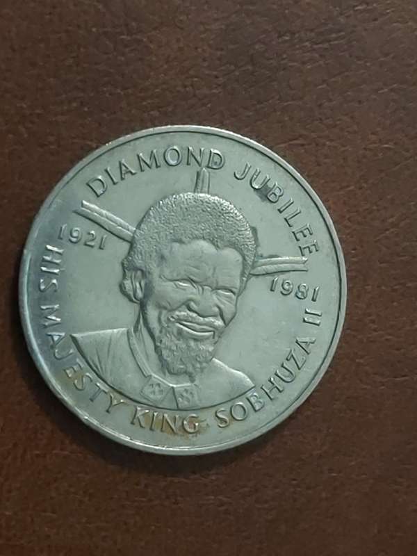 1981 SWAZILAND DIAMON JUBILEE 2 EMALANGENI COIN