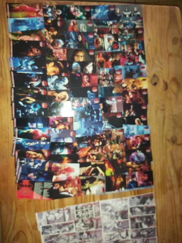 1997 BATMAN AND ROBIN TRADING CARDS COMPLETE SET OF 70 REGULAR CARDS AND 24 STORY BOARD CARDS
