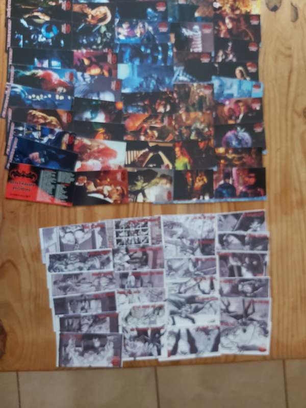 1997 BATMAN AND ROBIN TRADING CARDS COMPLETE SET OF 70 REGULAR CARDS AND 24 STORY BOARD CARDS