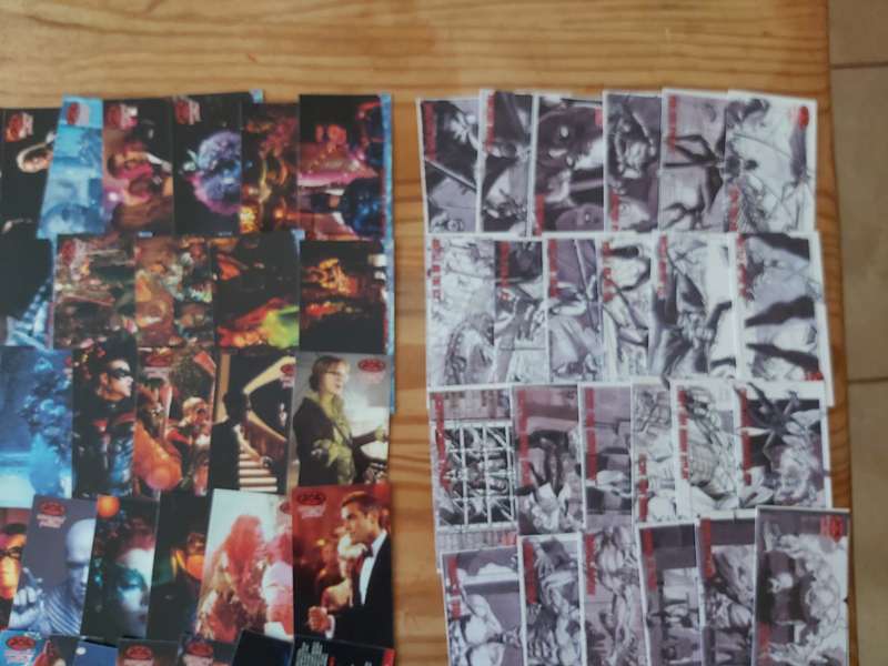 1997 BATMAN AND ROBIN TRADING CARDS COMPLETE SET OF 70 REGULAR CARDS AND 24 STORY BOARD CARDS