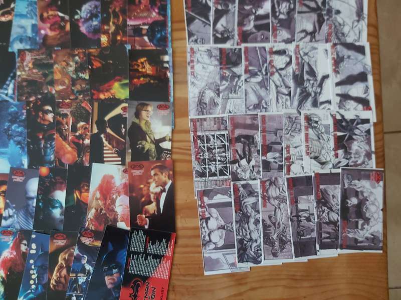 1997 BATMAN AND ROBIN TRADING CARDS COMPLETE SET OF 70 REGULAR CARDS AND 24 STORY BOARD CARDS