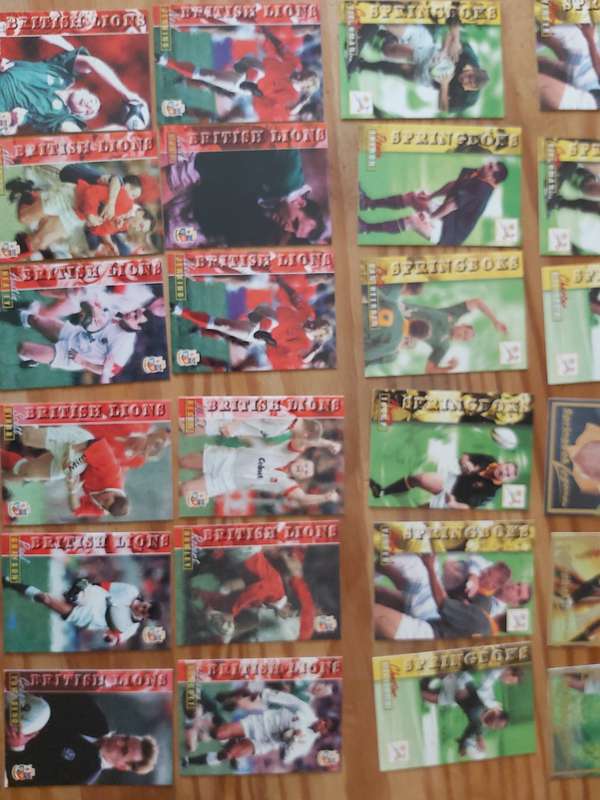 1997 RUGBY TRADING CARDS , BRITISH AND IRISH LIONS , ALL BLACKS AND SOUTH AFRICA WITH LEGENDS CARDS