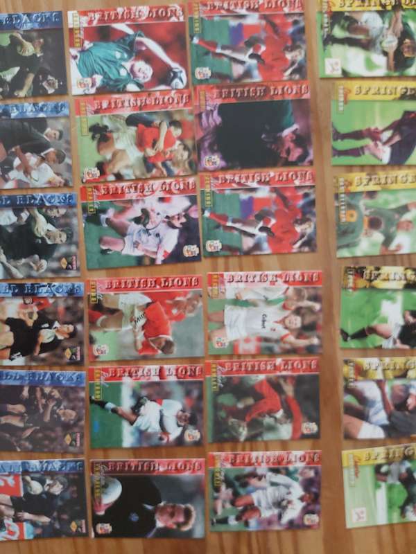 1997 RUGBY TRADING CARDS , BRITISH AND IRISH LIONS , ALL BLACKS AND SOUTH AFRICA WITH LEGENDS CARDS