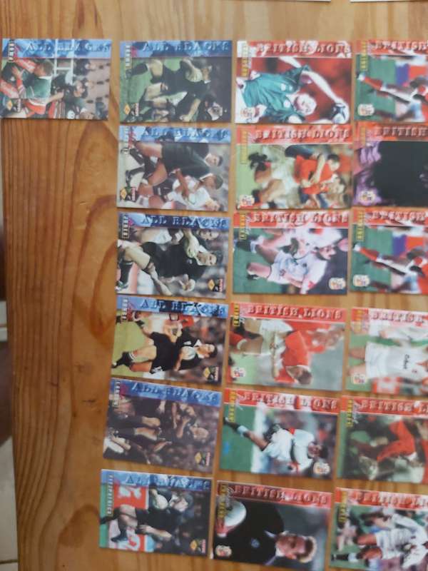 1997 RUGBY TRADING CARDS , BRITISH AND IRISH LIONS , ALL BLACKS AND SOUTH AFRICA WITH LEGENDS CARDS