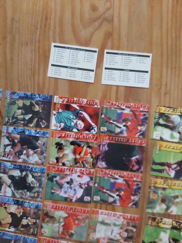 1997 RUGBY TRADING CARDS , BRITISH AND IRISH LIONS , ALL BLACKS AND SOUTH AFRICA WITH LEGENDS CARDS