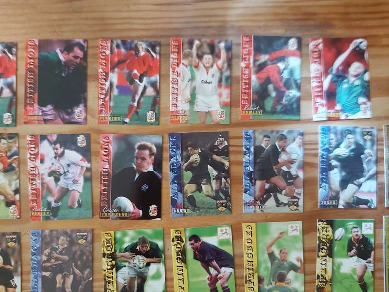 1997 RUGBY TRADING CARDS , BRITISH AND IRISH LIONS , ALL BLACKS AND SOUTH AFRICA WITH LEGENDS CARDS