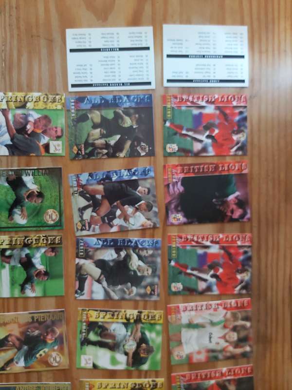 1997 RUGBY TRADING CARDS , BRITISH AND IRISH LIONS , ALL BLACKS AND SOUTH AFRICA WITH LEGENDS CARDS
