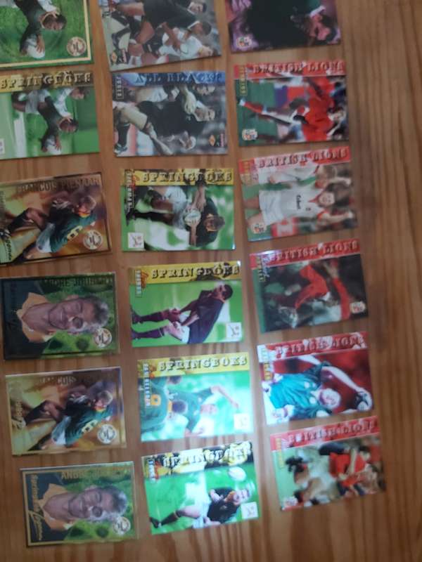 1997 RUGBY TRADING CARDS , BRITISH AND IRISH LIONS , ALL BLACKS AND SOUTH AFRICA WITH LEGENDS CARDS