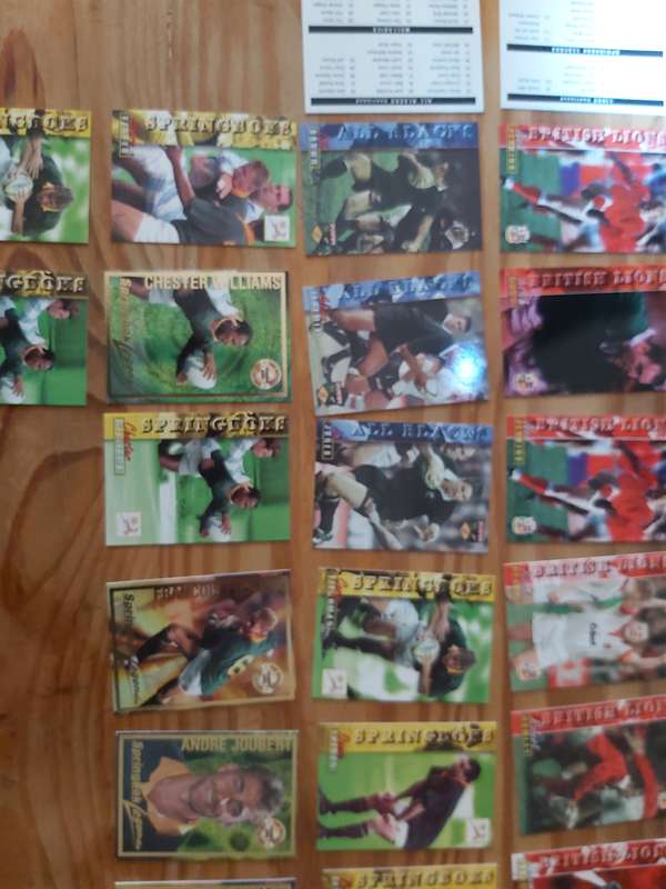 1997 RUGBY TRADING CARDS , BRITISH AND IRISH LIONS , ALL BLACKS AND SOUTH AFRICA WITH LEGENDS CARDS