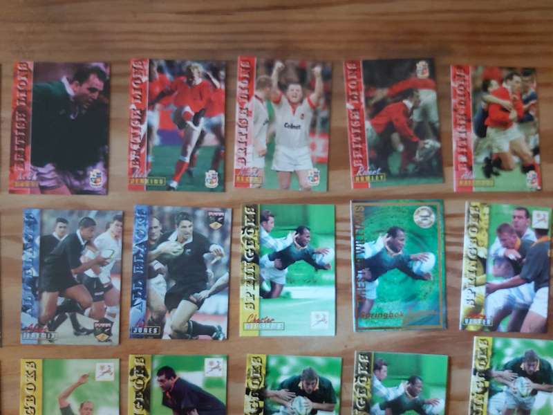 1997 RUGBY TRADING CARDS , BRITISH AND IRISH LIONS , ALL BLACKS AND SOUTH AFRICA WITH LEGENDS CARDS